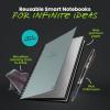 Rocketbook Core Reusable Spiral Notebook, Executive Size 6×8.8, Teal – Dotted Pages, App-Connected, Erasable, Durable Cover, Ideal for School, Work, and Creative Projects(Gray)