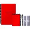 Rocketbook Smart Reusable Notebook Set – Dot-Grid Eco-Friendly Notebook with 2 Pilot Frixion Pens & 2 Microfiber Cloths Included – Atomic Red Covers, Executive (6″ x 8.8”) & Mini Size (3.5″ x 5.5″) (EVR-EM-K-CBG)(Atomic Red)