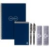 Rocketbook Smart Reusable Notebook Set – Dot-Grid Eco-Friendly Notebook with 2 Pilot Frixion Pens & 2 Microfiber Cloths Included – Atomic Red Covers, Executive (6″ x 8.8”) & Mini Size (3.5″ x 5.5″) (EVR-EM-K-CBG)(Midnight Blue)