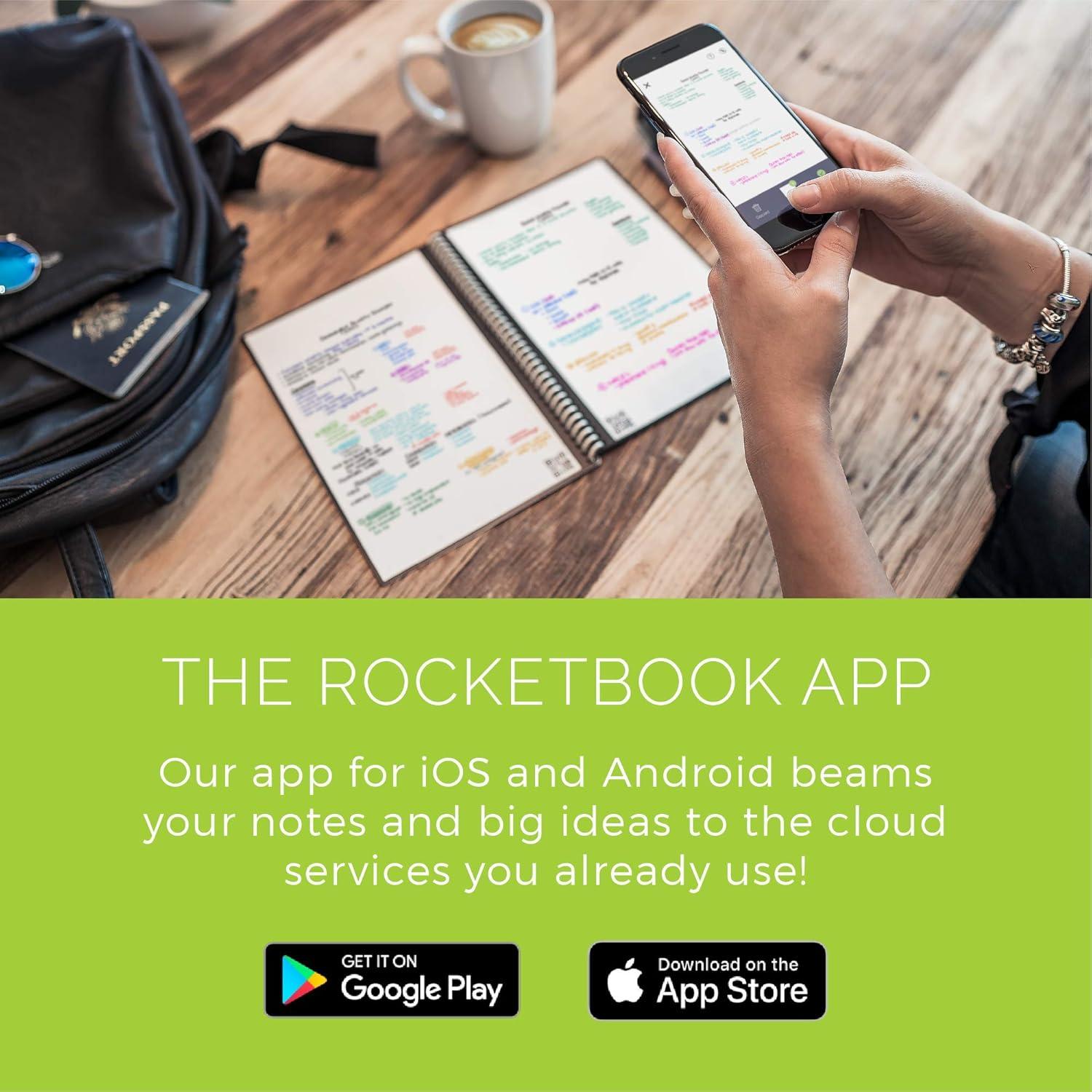imageRocketbook Color Smart Reusable Coloring Notebook  EcoFriendly Cloud Connected Notebook Works with Dry Erase Markets ampamp Crayons