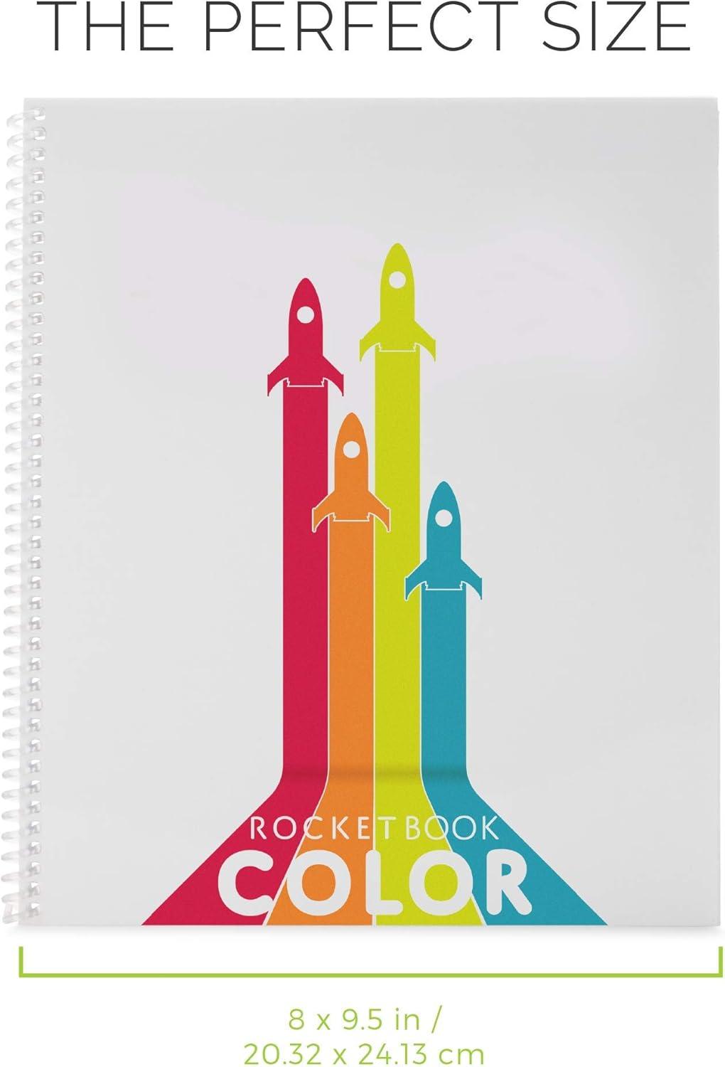 imageRocketbook Color Smart Reusable Coloring Notebook  EcoFriendly Cloud Connected Notebook Works with Dry Erase Markets ampamp Crayons