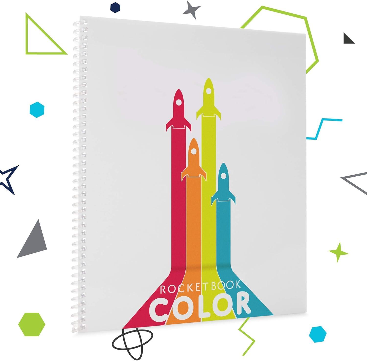 imageRocketbook Color Smart Reusable Coloring Notebook  EcoFriendly Cloud Connected Notebook Works with Dry Erase Markets ampamp Crayons