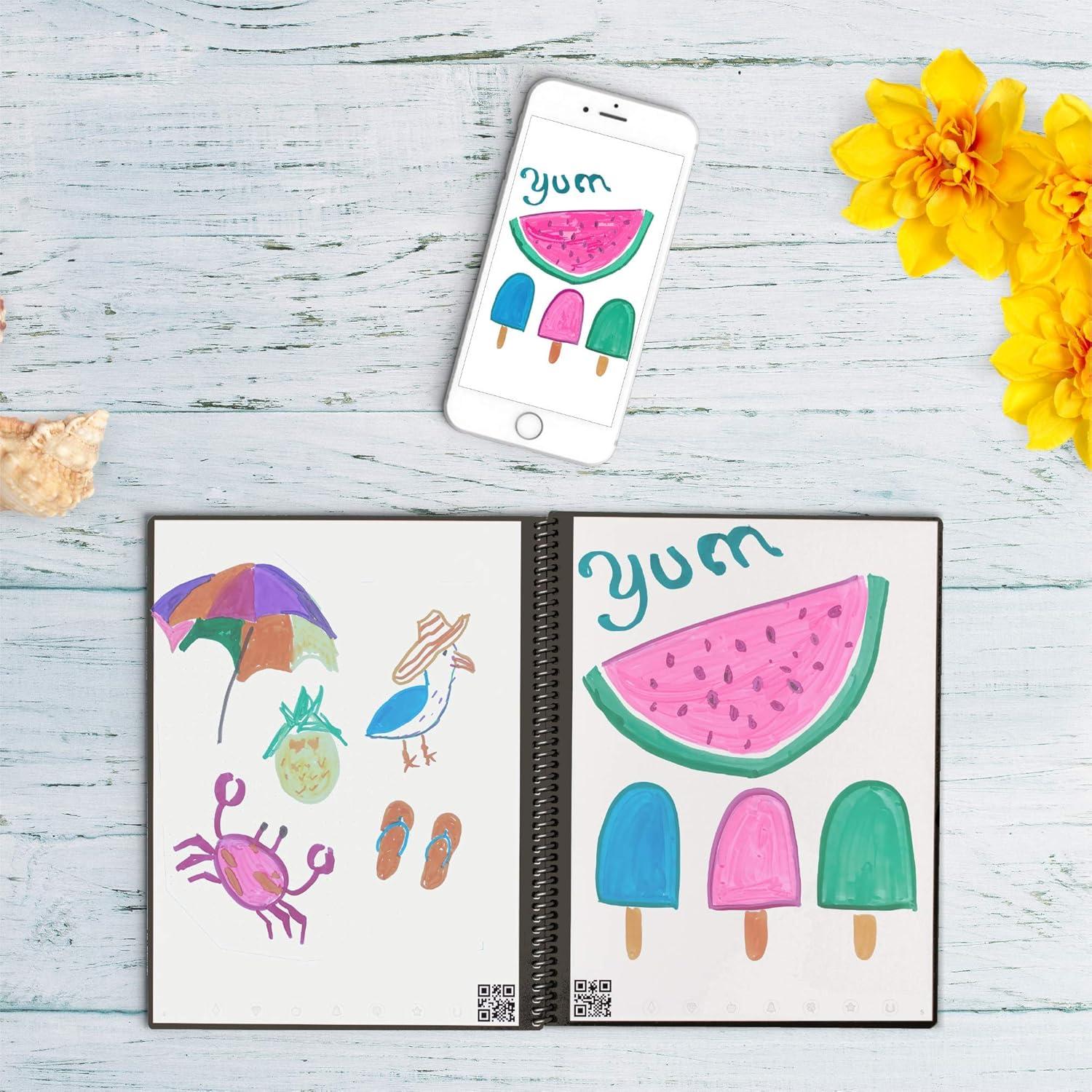 imageRocketbook Color Smart Reusable Coloring Notebook  EcoFriendly Cloud Connected Notebook Works with Dry Erase Markets ampamp Crayons