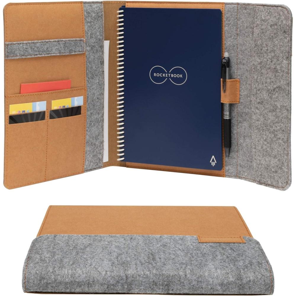 imageRocketbook Smart Notebook Folio Cover  100 Recyclable Biodegradable Cover with Pen Holder Magnetic Clasp ampamp Inner Storage  Mars Sand Tan Letter Size 85quot x 11quotMars Sand Tan