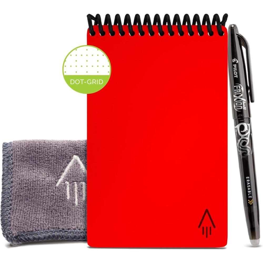 imageRocketbook Smart Reusable Notebook Mini Spiral Notebook Atomic Red 35quot x 55quot