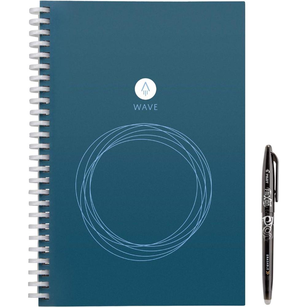 imageRocketbook Wave Smart  Dotted Grid EcoFriendly Notebook with 1 Pilot Frixion Pen Included  Standard Size 85quot x 95quot BLUE WAVSExecutive 6x88