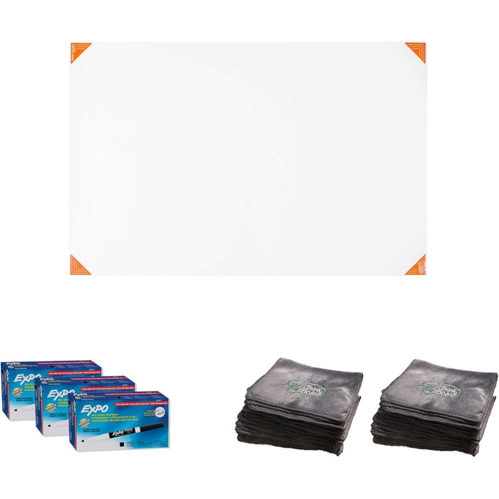 imageThink Board X Smart Whiteboard Film Medium 10quotx15quot  Powered by Rocketbook Beacon Technology  Scannable White BoardClass Pack Small 30Pack