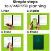 Rocketbook Flex Planner, Reusable Undated Smart, Executive Size 6×8.8 in Navy Blue – Daily, Weekly, Monthly, Annual Calendar, Tasks, Goals, Scheduling, Productivity, App Connected, Erasable, Durable Cover(Green)