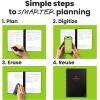 Rocketbook Flex Planner, Reusable Undated Smart, Executive Size 6×8.8 in Navy Blue – Daily, Weekly, Monthly, Annual Calendar, Tasks, Goals, Scheduling, Productivity, App Connected, Erasable, Durable Cover(Black)