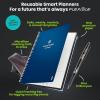 Rocketbook Flex Planner, Reusable Undated Smart, Executive Size 6×8.8 in Navy Blue – Daily, Weekly, Monthly, Annual Calendar, Tasks, Goals, Scheduling, Productivity, App Connected, Erasable, Durable Cover(Navy Blue)