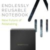 Rocketbook Flip Reusable Smart Notepad | Eco-Friendly, Digitally Connected Notebook for Ambidextrous Writers | Dotted & Lined Combo, 6” x 8.8”, 36 PG, Teal, with Pen, Cloth, and App Included(Black)