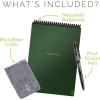 Rocketbook Flip Reusable Smart Notepad | Eco-Friendly, Digitally Connected Notebook for Ambidextrous Writers | Dotted & Lined Combo, 6” x 8.8”, 36 PG, Teal, with Pen, Cloth, and App Included(Green)