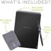 Rocketbook Flip Reusable Smart Notepad | Eco-Friendly, Digitally Connected Notebook for Ambidextrous Writers | Dotted & Lined Combo, 6” x 8.8”, 36 PG, Teal, with Pen, Cloth, and App Included(Black)