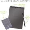 Rocketbook Flip Reusable Smart Notepad | Eco-Friendly, Digitally Connected Notebook for Ambidextrous Writers | Dotted & Lined Combo, 6” x 8.8”, 36 PG, Teal, with Pen, Cloth, and App Included(Gray)