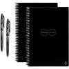 Rocketbook Holiday Bundle – 2 Smart Reusable Notebook Set with 1 Lined & 1 Dot Grid Notebook, 2 Pilot Frixion Pens & 2 Microfiber Cloths – Infinity Black Cover, Letter Size (8.5″ x 11″) (EVR-L-K-BND)(Infinity Black)