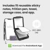 Rocketbook Reusable Sticky Notes Starter Pack with Storage Case, Pen, and Towel, 3″x3″, 15 Black Notes – Dotted Paper, App-Connected, Erasable, Reusable Adhesive, Ideal for To-Do Lists(Starter Kit)