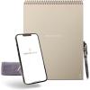 Rocketbook Flip Reusable Smart Notepad | Eco-Friendly, Digitally Connected Notebook for Ambidextrous Writers | Dotted & Lined Combo, 6” x 8.8”, 36 PG, Teal, with Pen, Cloth, and App Included(Beige)