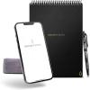 Rocketbook Flip Reusable Smart Notepad | Eco-Friendly, Digitally Connected Notebook for Ambidextrous Writers | Dotted & Lined Combo, 6” x 8.8”, 36 PG, Teal, with Pen, Cloth, and App Included(Black)