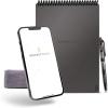 Rocketbook Flip Reusable Smart Notepad | Eco-Friendly, Digitally Connected Notebook for Ambidextrous Writers | Dotted & Lined Combo, 6” x 8.8”, 36 PG, Teal, with Pen, Cloth, and App Included(Gray)