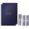 Rocketbook Holiday Bundle – 2 Smart Reusable Notebook Set with 1 Lined & 1 Dot Grid Notebook, 2 Pilot Frixion Pens & 2 Microfiber Cloths – Infinity Black Cover, Letter Size (8.5″ x 11″) (EVR-L-K-BND)(Midnight Blue)