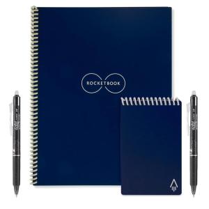 Rocketbook Everlast Reusable Notebook Letter and Mini Bundle – Midnight Blue