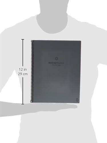 imageRocketbook Fusion Reusable Undated Productivity Planner Letter Size 85x11 Gray  Goals Monthly and Weekly Calendar Daily Todo List Lined and Dotted Notes Pages Pack of 32