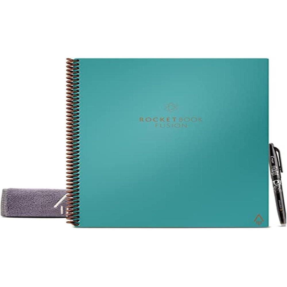imageRocketbook Fusion Smart Reusable Letter Size Notebook 7Subject 812quot x 11quot 21 Sheets Teal