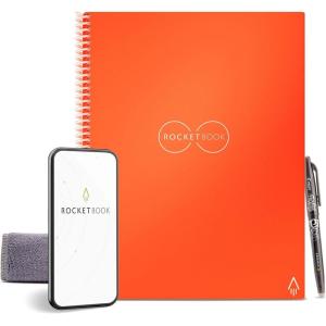 Rocketbook Core Reusable Spiral Notebook, Letter Size 8.5×11, Orange – Dotted Pages, App-Connected, Erasable, Durable Cover, Ideal for School, Work, and Creative Projects