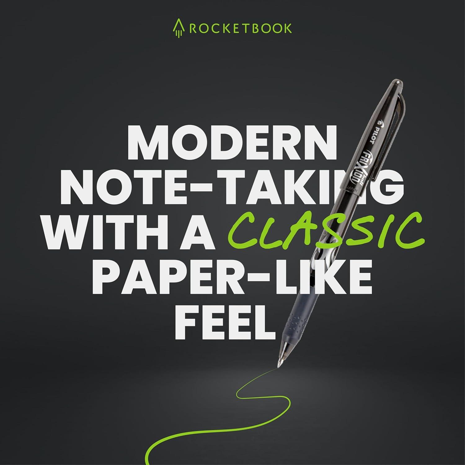 imageRocketbook Fusion Cahier de Notes Effacable To Do List Bloc Note Numerique Planificateur Notebook A5 Noir Listes de Tches Carnet Spirale 7 Styles Gadget Stylo Effacables Pilot Frixion InclusBleu canard