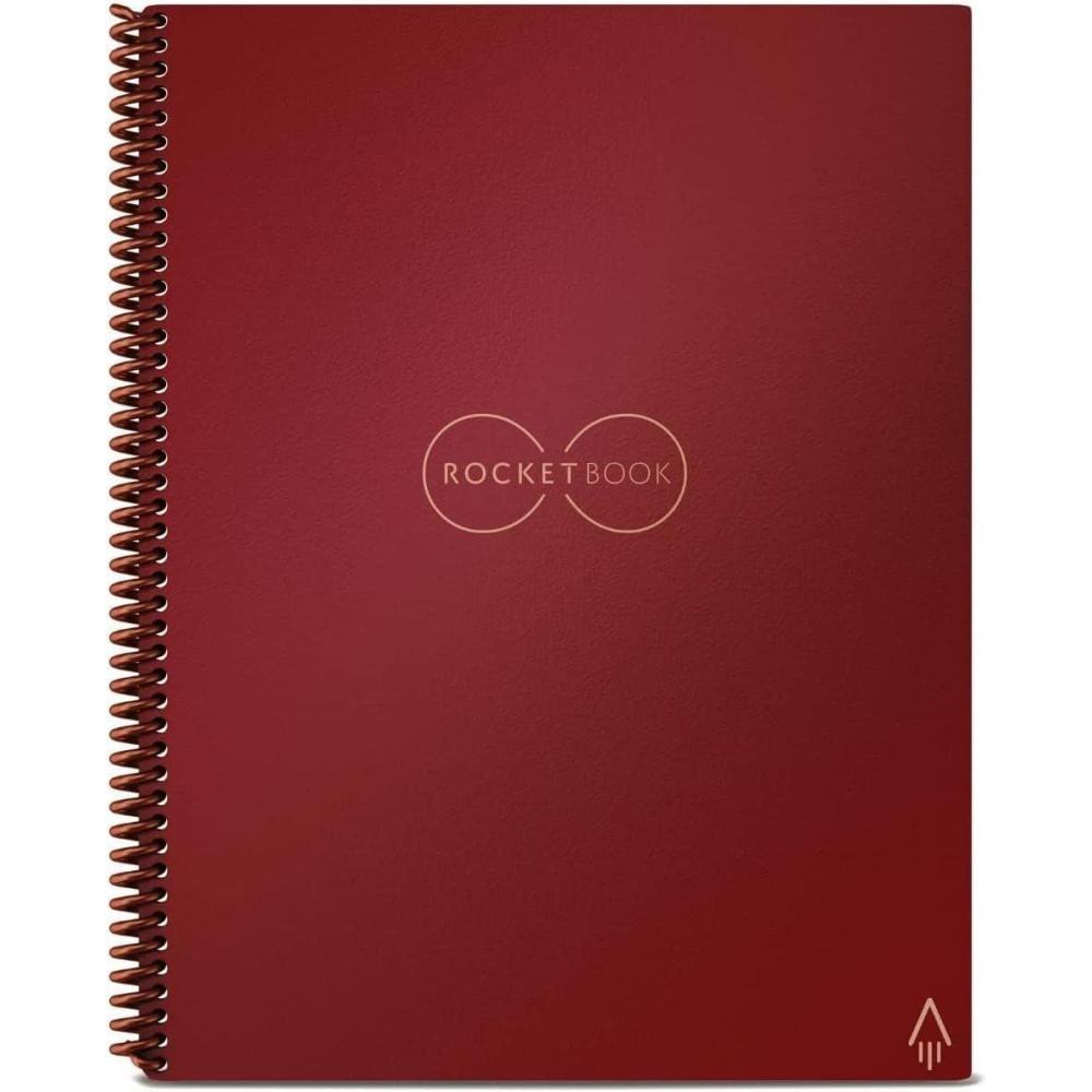 imageRocketbook Core Cahier de Note Effacable Rutilisable Bloc Note Numerique Notebook A5 Teal Carnet Spirale Page Blanche Pointill Stylo Effacables Pilot Frixion Inclus Gadget Insolite UtileRouge
