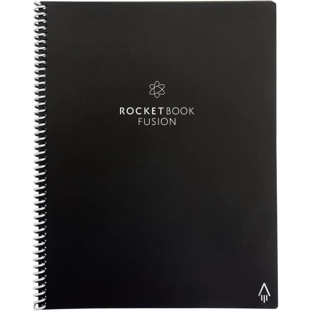 imageRocketbook Fusion Cahier de Notes Effacable To Do List Bloc Note Numerique Planificateur Notebook A5 Noir Listes de Tches Carnet Spirale 7 Styles Gadget Stylo Effacables Pilot Frixion InclusNoir