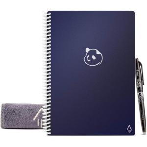 Rocketbook Panda – Planificateur hebdomadaire réutilisable – Carnet numérique A4, bloc-notes intelligent bleu, journal académique quotidien, carnet de listes de choses à faire avec stylo effaçable(bleu)